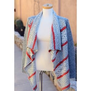 Red & Gray Aztec Sweater by American Eagle